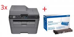 3x Brother MFC-L2700DN Laser Multifunctional + Brother TN-2310 Toner Cartridge Standard