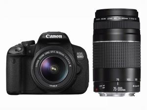 Canon EOS 650D + EF-s 18-55mm DC III + EF 75-300mm DC III + Canon CUSTOM GADGET BAG 100EG
