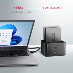 AXAGON ADSA-D25 USB 3.2 Gen 1 - 2x SATA 6G 2.5 SSD/HDD CLONE DUAL MINI dock