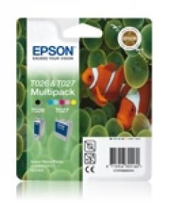 Epson T027 Colour Twin Pack - Retail Pack (untagged) for Stylus Photo 810/820/830/830U/925/935