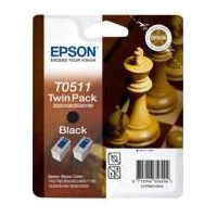 Epson T051 Black Ink Cartridge (Twin Pack) - Retail Pack (untagged) for Stylus Color