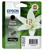 Epson T0591 Photo Black Ink Cartridge - Retail Pack (untagged) for Stylus Photo R2400/2400 + Nielsen