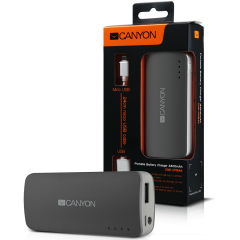CANYON CNE-CPB44DG Dark grey color portable battery charger with 4400mAh