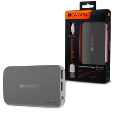 CANYON CNE-CPB78DG Dark grey color portable battery charger with 7800mAh