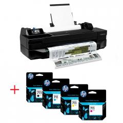 HP Designjet T520 36-in ePrinter + 2X (HP 711 80-ml Black Ink Cartridge + HP 711 29-ml Cyan Ink