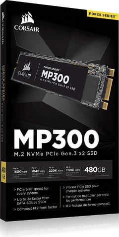 SSD Corsair Force MP300 Series NVMe (PCIe Slot) M.2 2280 SSD 480GB 3D TLC NAND; Up to 1
