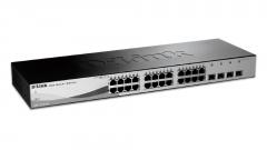 Суич D-Link DGS-1210-28 Смарт 24-port Gigabit Smart Switch plus 4 Combo 1000BaseT/SFP