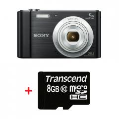 Sony Cyber Shot DSC-W800 black + Transcend 8GB micro SDHC (No Box & Adapter - Class 10)