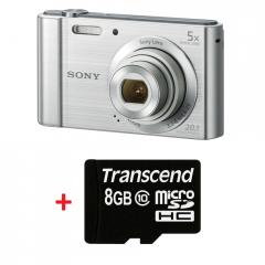 Sony Cyber Shot DSC-W800 silver + Transcend 8GB micro SDHC (No Box & Adapter - Class 10)
