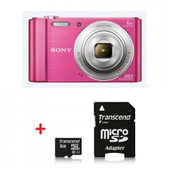 Sony Cyber Shot DSC-W810 pink + Transcend 8GB micro SDHC UHS-I Premium (with adapter