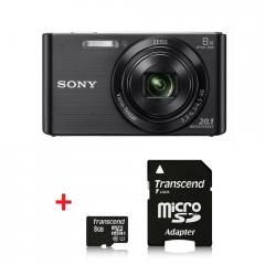 Sony Cyber Shot DSC-W830 black + Transcend 8GB micro SDHC UHS-I Premium (with adapter