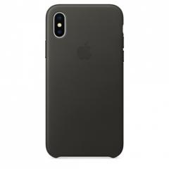 Apple iPhone X Leather Case - Charcoal Gray