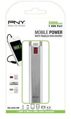Външна батерия PNY NEW DIGITAL PowerPack 2600mAh