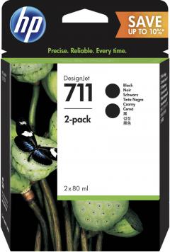 Консуматив HP 711 2 - Pack Original Ink Cartridge; Black;  ; Designjet T120 24 ePrinter