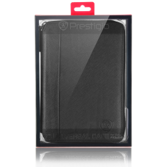 Prestigio Universal Pu leather case PTCL0107A_BK black with zip closure and stand suitable for most