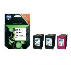 Консуматив HP 300 3 - Pack Original Ink Cartridge; Black (2) Tri Color (1) ;  ; HP Deskjet