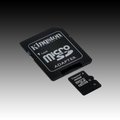 Kingston  16GB microSDHC Class 4 Flash Card + SD Adapter