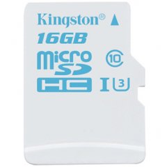 Kingston  16GB microSDHC UHS-I U3 Action Card/ 90R/45W + SD Adapter