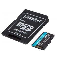 MicroSD card Kingston 128GB microSDXC Canvas Go Plus 170R A2 Class 10 U3 V30 Card + with SD Adapter
