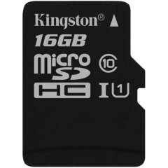 Kingston 16GB microSDHC Canvas Select 80R CL10 UHS-I Single Pack-w/o Adapter EAN: 740617275834