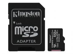 KINGSTON 512GB microSDXC Canvas Select Plus 100R A1 C10 Card + ADP