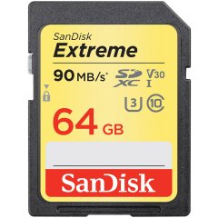 Памет SanDisk Extreme SDXC Card 64GB 90MB/s V30 UHS-I U3