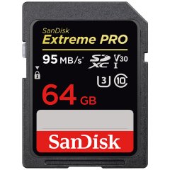 Памет SanDisk Extreme Pro SDXC 64GB - 95MB/s V30 UHS-I U3