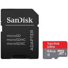 SanDisk High Endurance microSDXC 64GB + SD Adapter - for dash cams & home monitoring