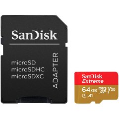 Памет SanDisk Extreme microSDXC 64GB + Rescue Pro Deluxe 100MB/s A1 C10 V30 UHS-I U3