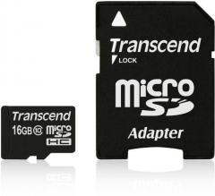 Transcend 16GB microSDHC (with adapter