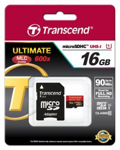 Transcend 16GB micro SDHC UHS-I Ultimate (with adapter