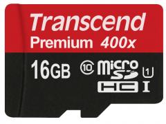 Transcend 16GB micro SDHC UHS-I Premium (with adapter