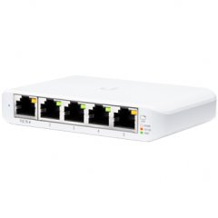 UBIQUITI Flex Mini; (4) GbE ports; (1) GbE PoE input port for power; Optional powering with included