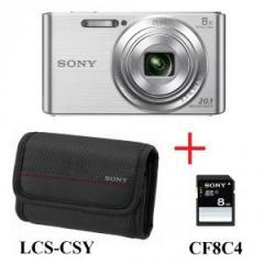 Sony Cyber Shot DSC-W830 silver + case + 8GB card