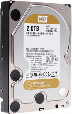 HDD 2TB SATAIII WD Gold 7200rpm 128MB for servers (5 years warranty)