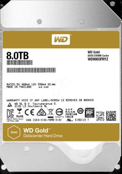 HDD 8TB SATAIII WD Gold 7200rpm 256MB for servers (5 years warranty)