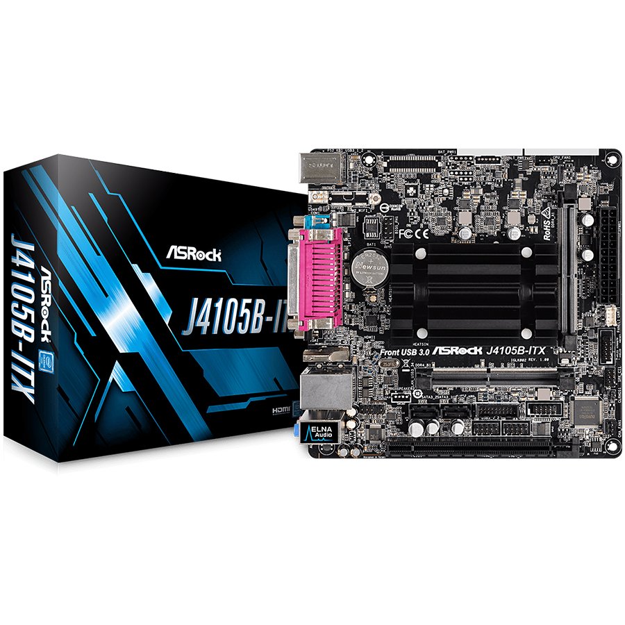 ASRock J4105B-ITX Intel Quad-Core Processor J4105, 2xDDR4 SO-DIMM, 1