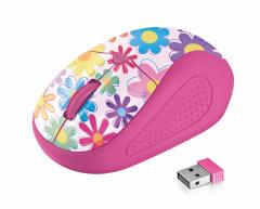 TRUST Primo Wireless Mouse - pink flowers