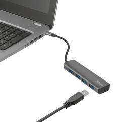TRUST Halyx Alum. USB-C to 4-Port USB3.2 Hub