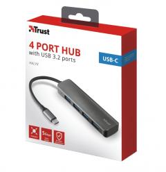 TRUST Halyx Alum. USB-C to 4-Port USB3.2 Hub