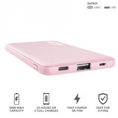 TRUST Primo Fast Ultra-thin Powerbank 5000 mAh Pink