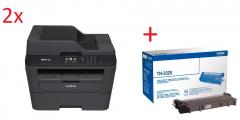 2x Brother MFC-L2740DW Laser Multifunctional + Brother TN-2320 Toner Cartridge High Yield