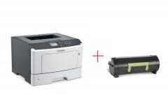 Lexmark MS510dn A4 Monochrome Laser Printer + Lexmark MS5/61x Black CRTG Ultra Return