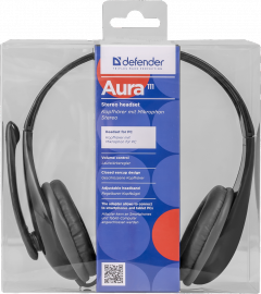 Defender Стерео слушалки с микрофон Aura 111 cable 2 m
