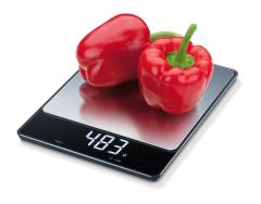 Beurer KS 34 XL kitchen scale; Stainless steel weighing surface; Magic LED; 15 kg / 1 g