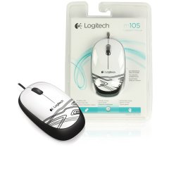 LOGITECH Corded Mouse M105 - EER2 - WHITE