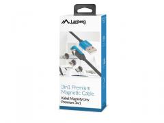 Lanberg 3in1 USB-A (M) -> USB MICRO(M) + LIGHTNING (M) + USB-C (M) 2.0 1m