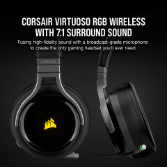 Геймърски слушалки Corsair Virtuoso RGB Wireless with Slipstream High-Fidelity