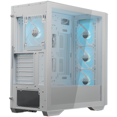 COUGAR | Uniface RGB White | PC Case | Mid Tower / Mesh Front Panel / 4 x 120mm ARGB Fans / TG Left