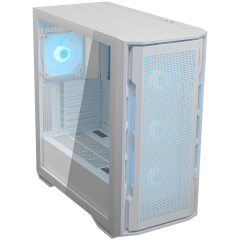 COUGAR | Uniface RGB White | PC Case | Mid Tower / Mesh Front Panel / 4 x 120mm ARGB Fans / TG Left